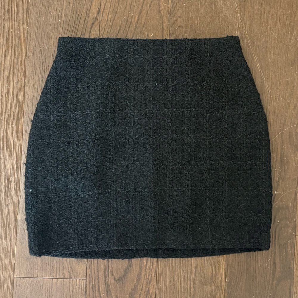 Black Knit Mini Skirt